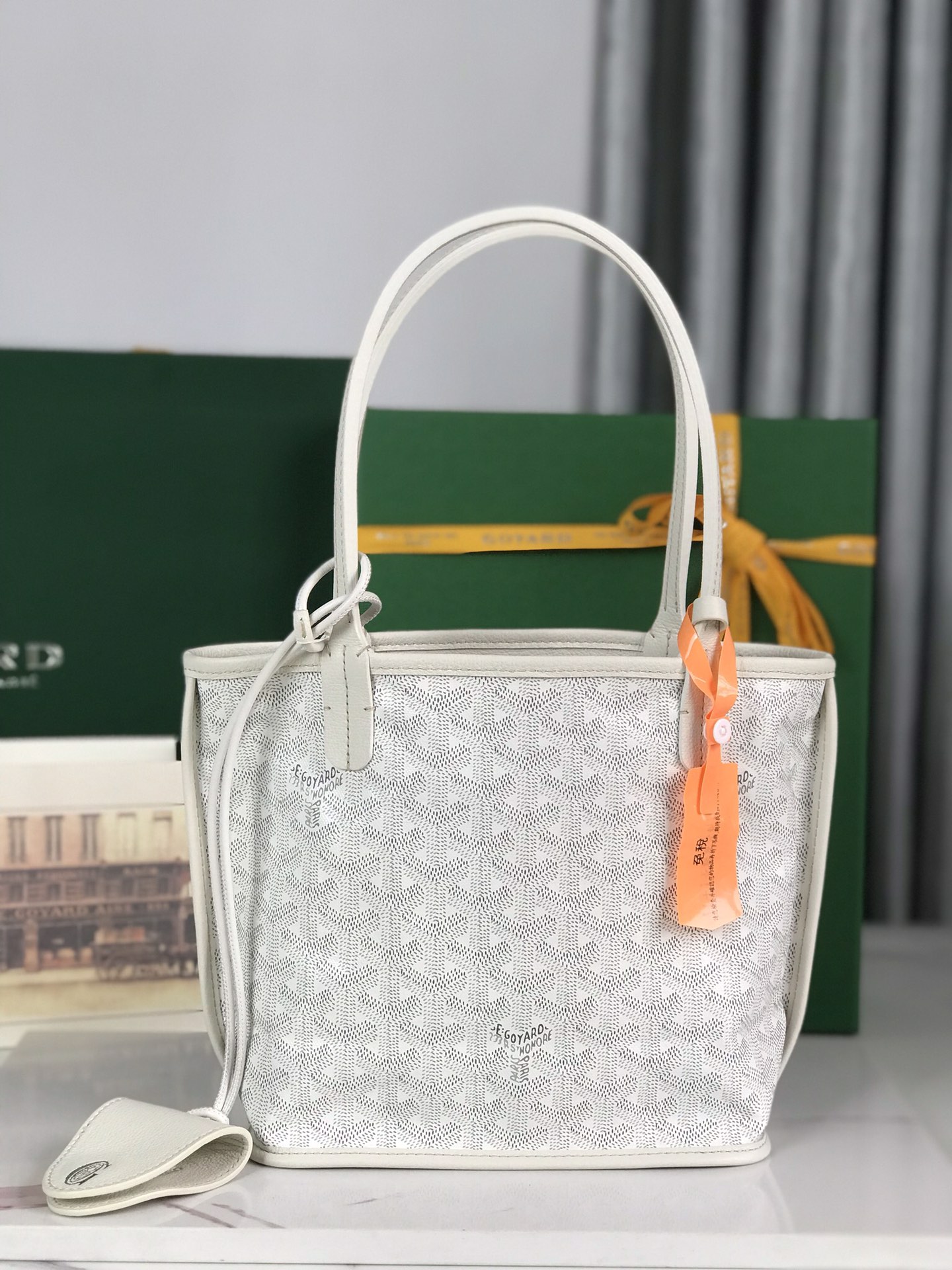 Anjou Mini Reversible Tote Bag In White